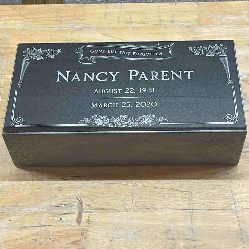 Elegant Swan Engraved Black Granite Headstone Memorial Marker with Custom Name and Dates