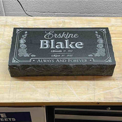 Elegant Swan Engraved Black Granite Headstone Memorial Marker with Custom Name and Dates